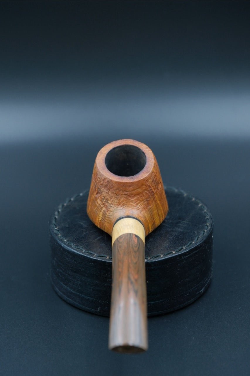 HE. Amber Stem Poker Pipe - HEMD